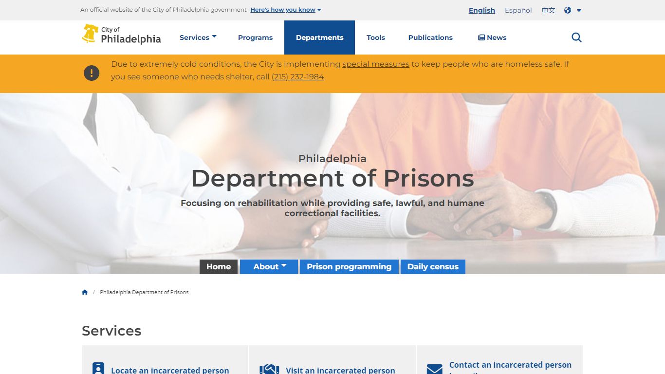 Philadelphia Department of Prisons | Homepage